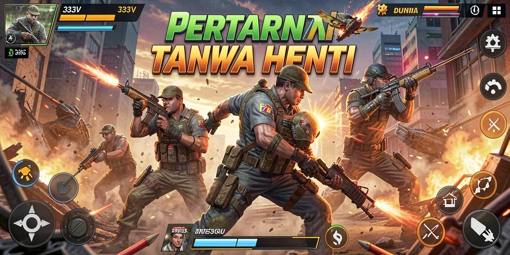 Menampilkan aksi seru dalam gameplay 333V.