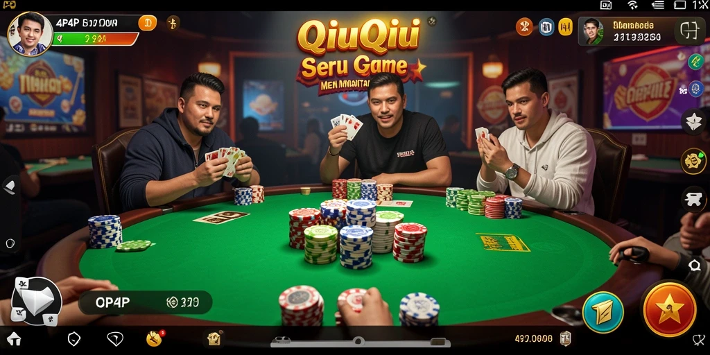 Screenshot utama 4P4P menunjukkan gameplay seru QiuQiu.