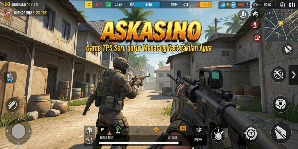 Gameplay intens dan seru dalam ASKASINO yang menampilkan pertempuran TPS.