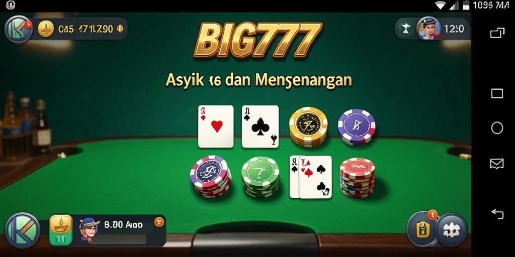 Tampilan gameplay seru dari BIG777 yang menunjukkan suasana permainan Gaple.