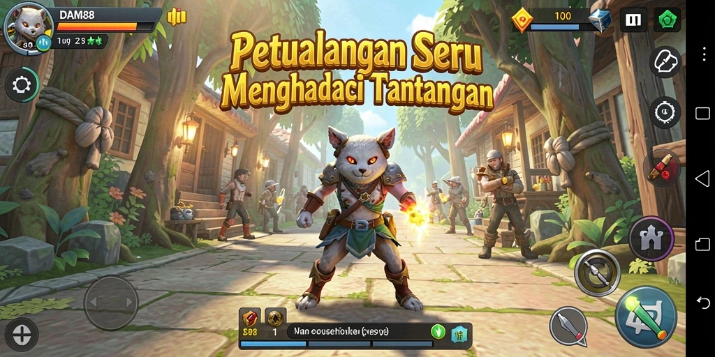 Screenshot utama DAM88 menampilkan karakter utama dalam aksi petualangan seru.