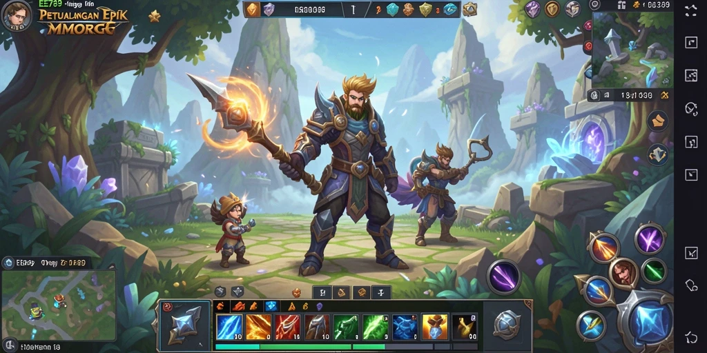 Tampilan gameplay MMORPG EE789 yang menakjubkan dan penuh aksi.