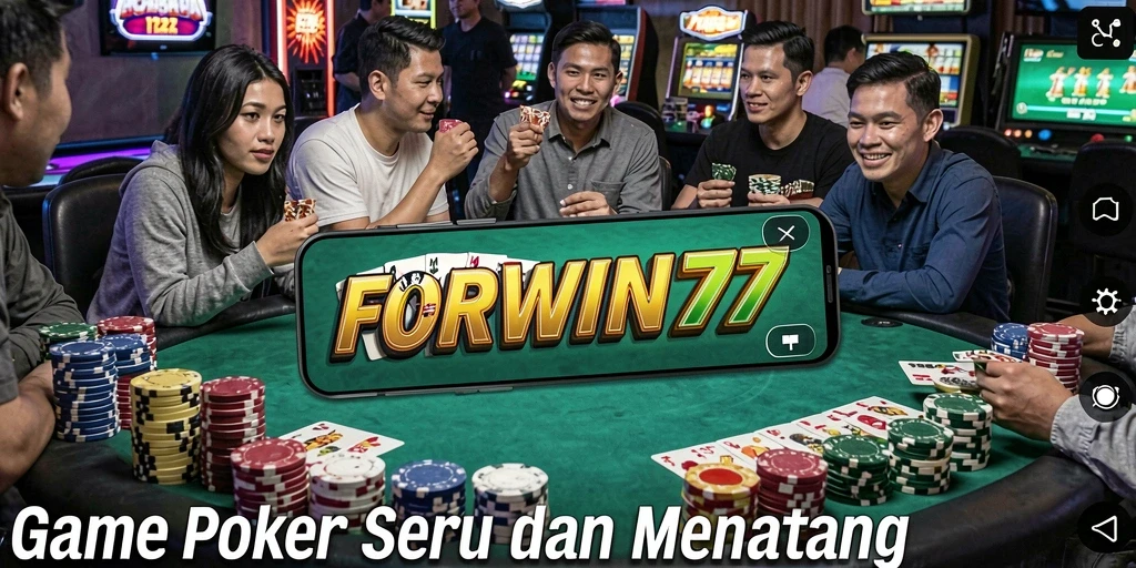 Tampilan menarik dari gameplay poker di FORWIN77.