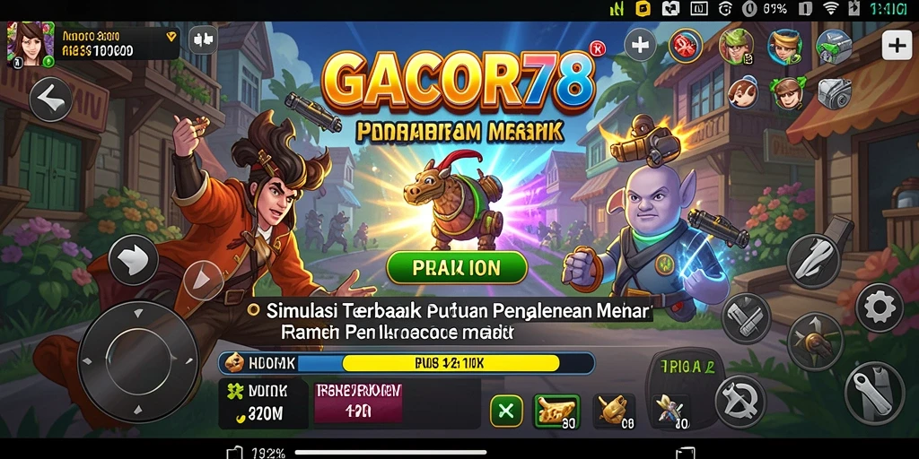 Screenshot utama GACOR78 menampilkan gameplay simulasi yang menarik.