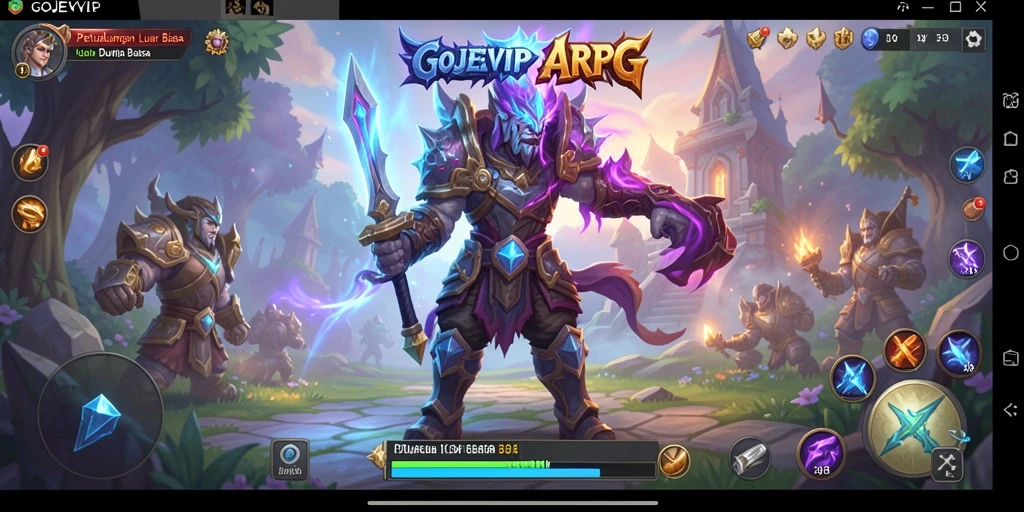 Tampilan gameplay epik dalam petualangan ARPG GOJEKVIP.