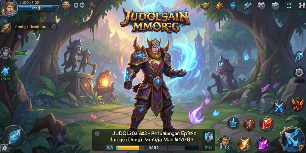 Tampilan gameplay epik dalam game MMORPG JUDOL303 yang menampilkan pertarungan intens.