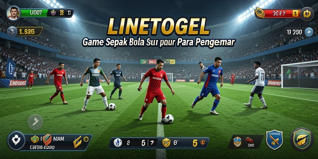 Tampilan gameplay menarik di LINETOGEL dengan aksi sepak bola yang mendebarkan.