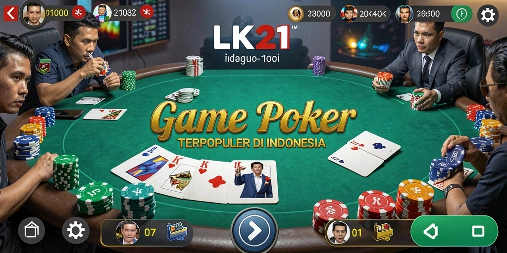Screenshot LK21 menampilkan gameplay seru poker yang menegangkan.
