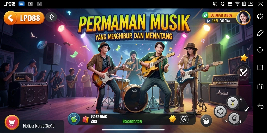 Tampilan gameplay LPO88 yang menampilkan berbagai mode permainan musik.