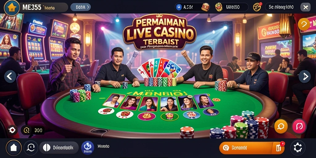 Tampilan gameplay Live Casino yang mendebarkan di ME355.