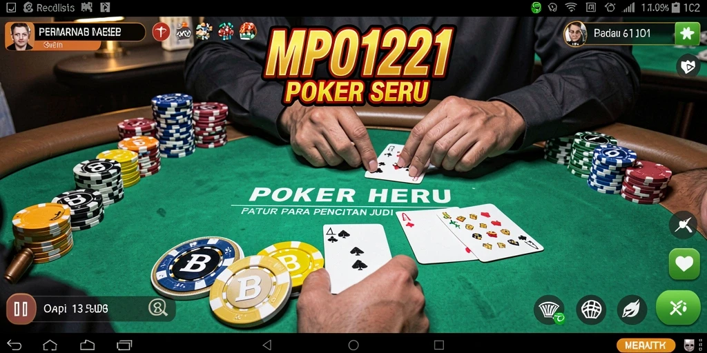 Tampilan gameplay seru dalam aplikasi poker MPO1221.