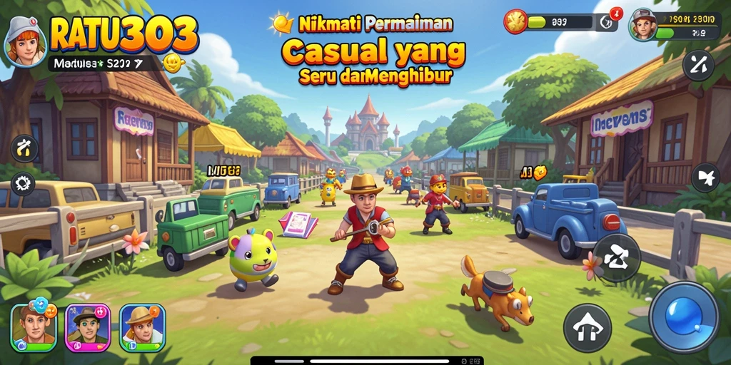 Tampilan gameplay RATU303 yang cerah dan menghibur.