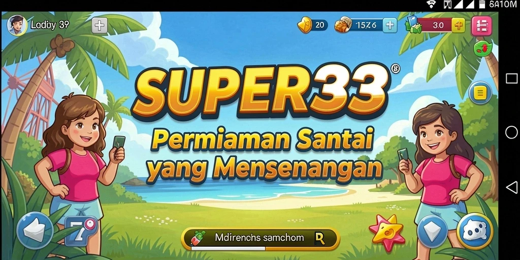 Tampilan gameplay seru dari SUPER33 dengan karakter menarik.