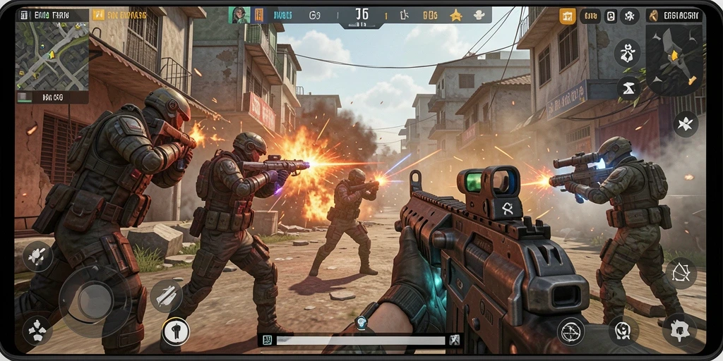 Tampilan menegangkan dari gameplay T6 dalam mode FPS.